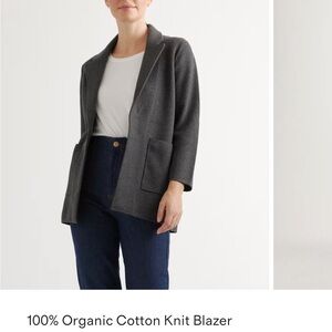 Quince Women’s Charcoal 100% Organic Cotton Knit Blazer